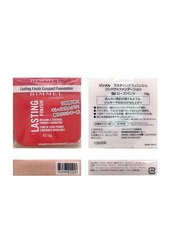 Rimmel Trucco per fondotinta in polvere con finitura duratura donna 006 Rose Vanilla