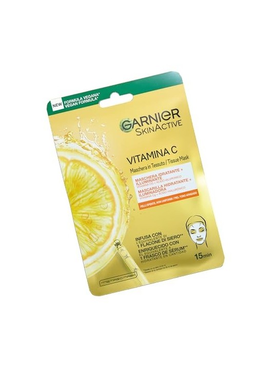 Maschera viso in tessuto con vitamina C