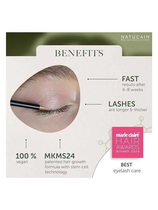 Natucain Lash Serum Siero attivo per la crescita delle ciglia donna 4ml
