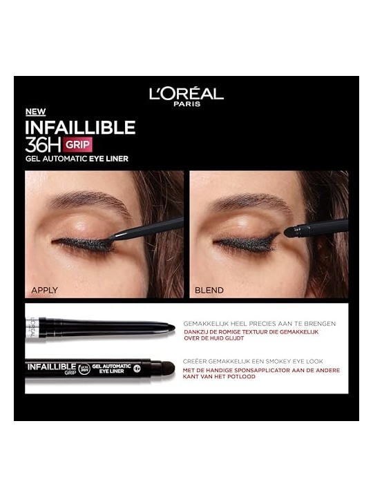 LOrï¿½ï¿½al Eyeliner automatico in gel Infallible Grip 36H 12 g donna 005 Blue Jersey