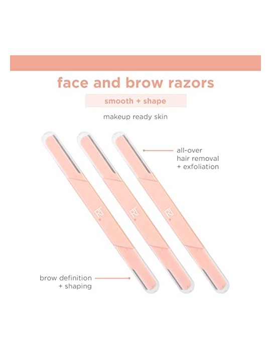 Real Techniques Prep Face  Brow Razors  Rasoi per Sopracciglia e Viso Donna 1 Pezzo