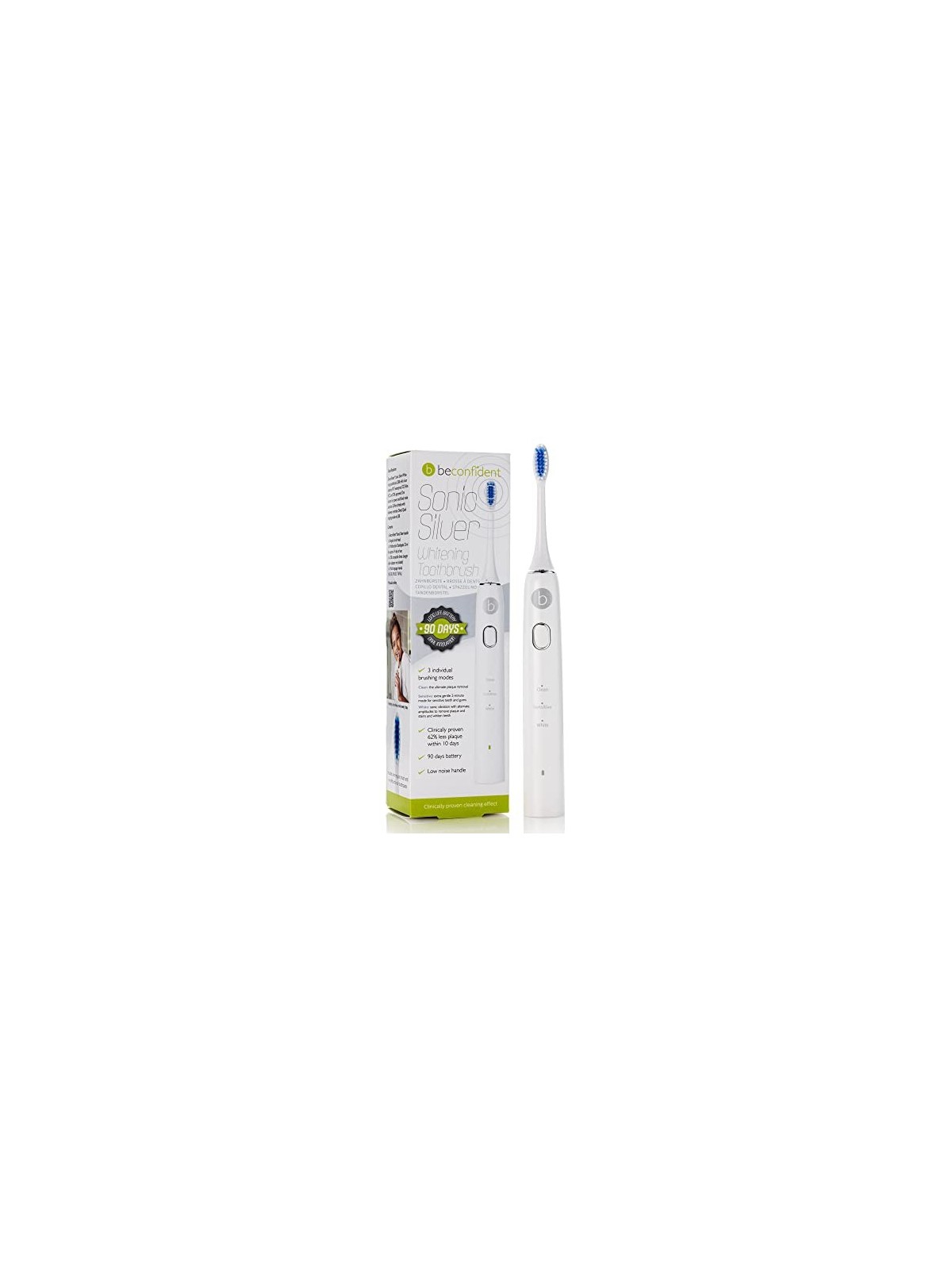 Beconfident SONIC SILVER spazzolino elettrico sbiancante biancoargento 1 pz. Unisex