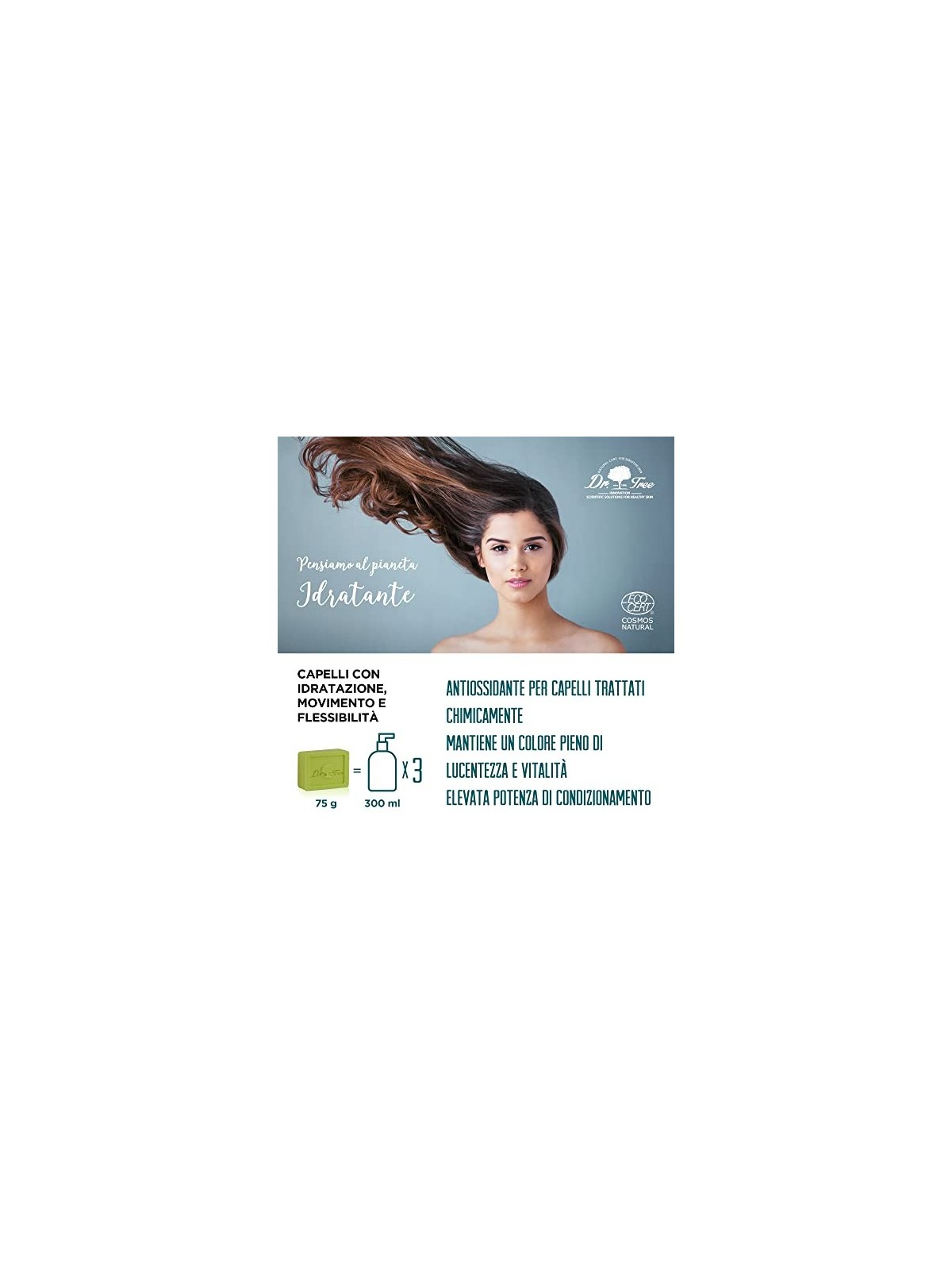 DR TREE Shampoo Solido Idratante 2 in 1 75 gr unisex
