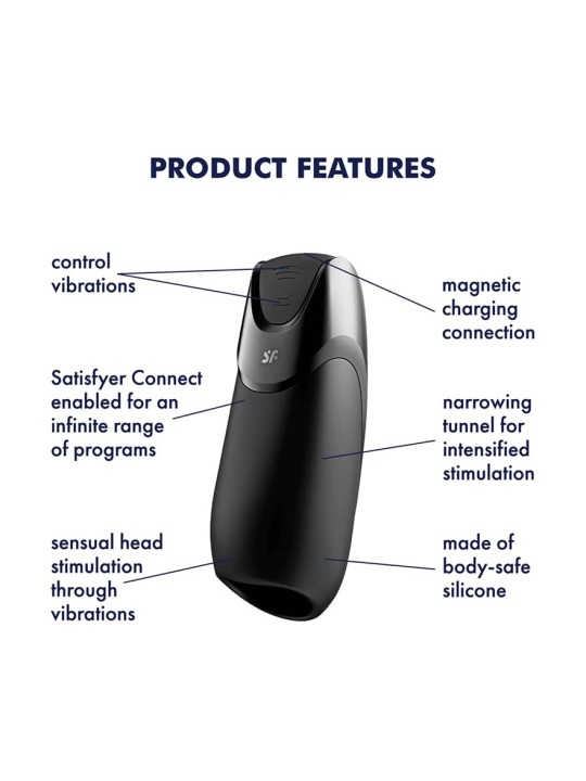 SATISFYER Men Vibration Nero Nero 1un Uomo
