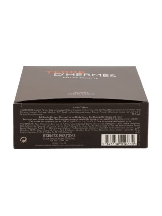 Hermes Terre D'Hermes Giftset uomo 180ml eau de toilette Spray 100ml-Hair & Body Shower Gel 80ml