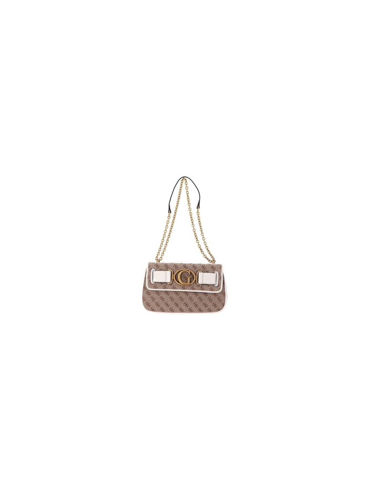 Guess Aviana Borsa a Tracolla in Pelle Sintetica Beige Bianca 25 x 15 x 65 Donna