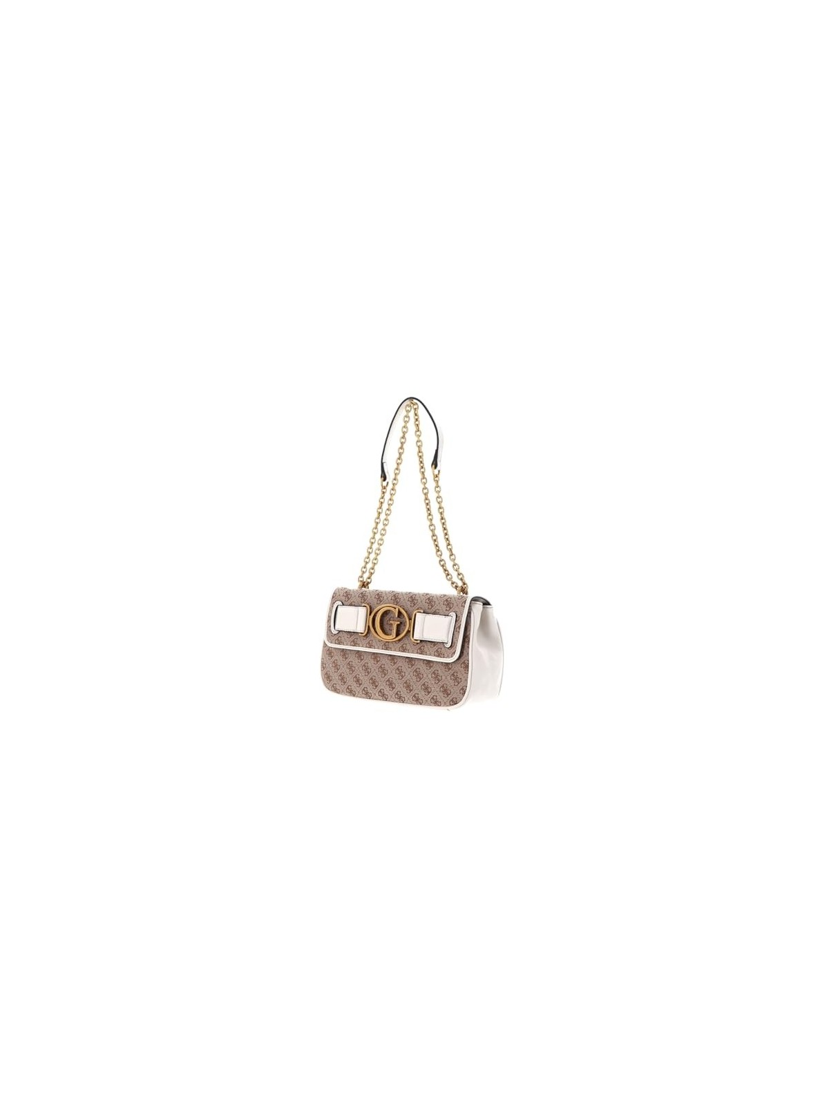 Guess Aviana Borsa a Tracolla in Pelle Sintetica Beige Bianca 25 x 15 x 65 Donna