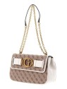 Guess Aviana Borsa a Tracolla in Pelle Sintetica Beige Bianca 25 x 15 x 65 Donna