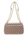 Guess Aviana Borsa a Tracolla in Pelle Sintetica Beige Bianca 25 x 15 x 65 Donna