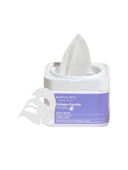 Maschera vitale ai peptidi di collagene 30 pz donna