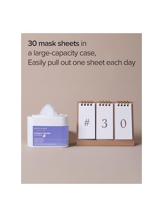 Maschera vitale ai peptidi di collagene 30 pz donna