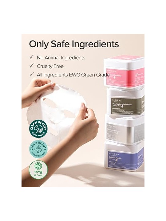 Maschera vitale ai peptidi di collagene 30 pz donna