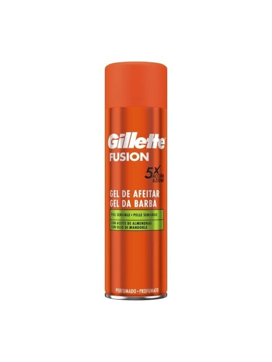 Gillette FUSION Gel da Barba per Pelle Sensibile 200ml Uomo