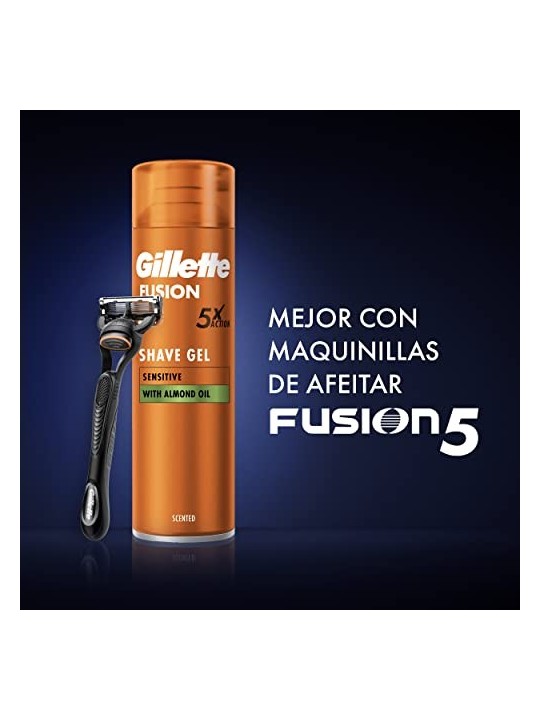 Gillette FUSION Gel da Barba per Pelle Sensibile 200ml Uomo