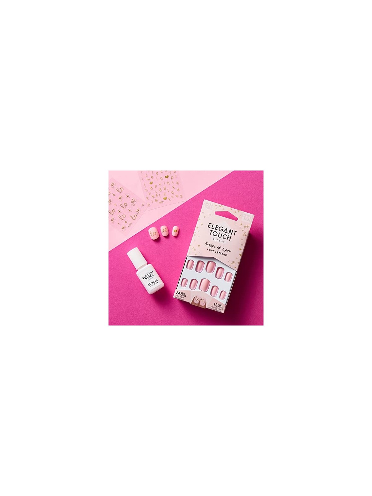 Unghie LUXE LOOKS con colla squoval edizione limitata love letters 24 unit unisex