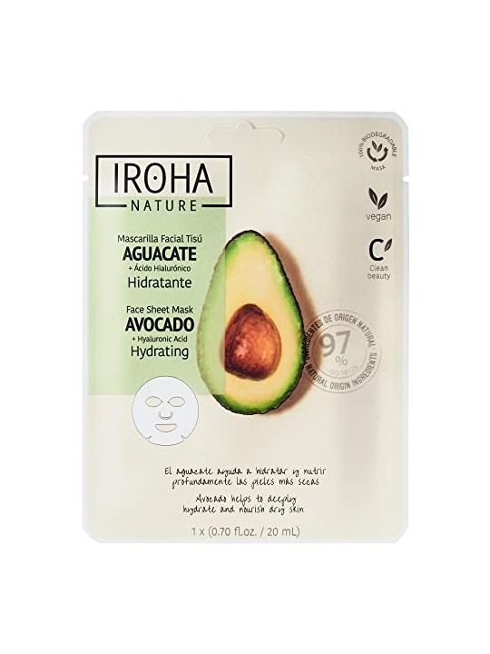 Iroha NATURE MASK avocado acido ialuronico 1 unit donna