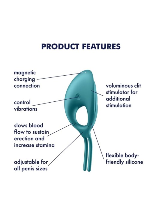 Anello vibrante unisex Satisfyer Swordman, verde