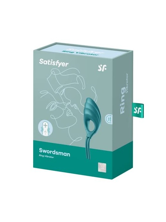Anello vibrante unisex Satisfyer Swordman, verde