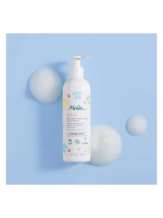 Gel da bagno delicato per neonati Melvita BEBï¿½ï¿½S 300ml unisex