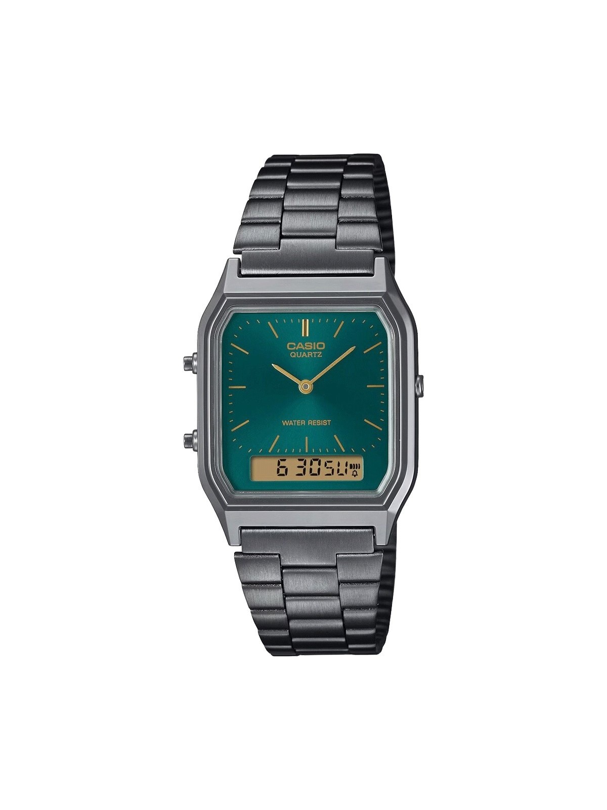 CASIO VINTAGE Edgy Gun Metal - Emerald Green
