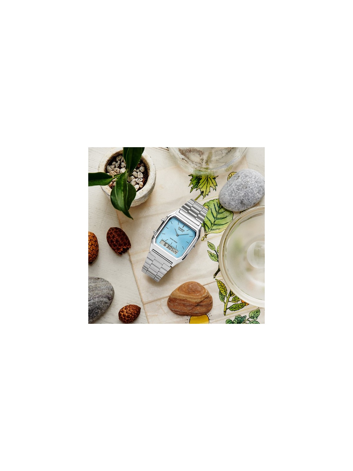 CASIO VINTAGE Edgy Light Blue Sunray Dial