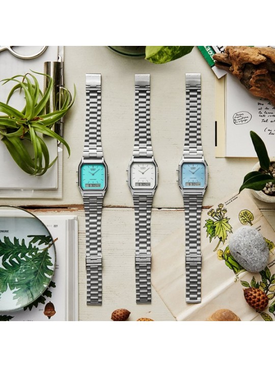 CASIO VINTAGE Edgy Light Blue Sunray Dial