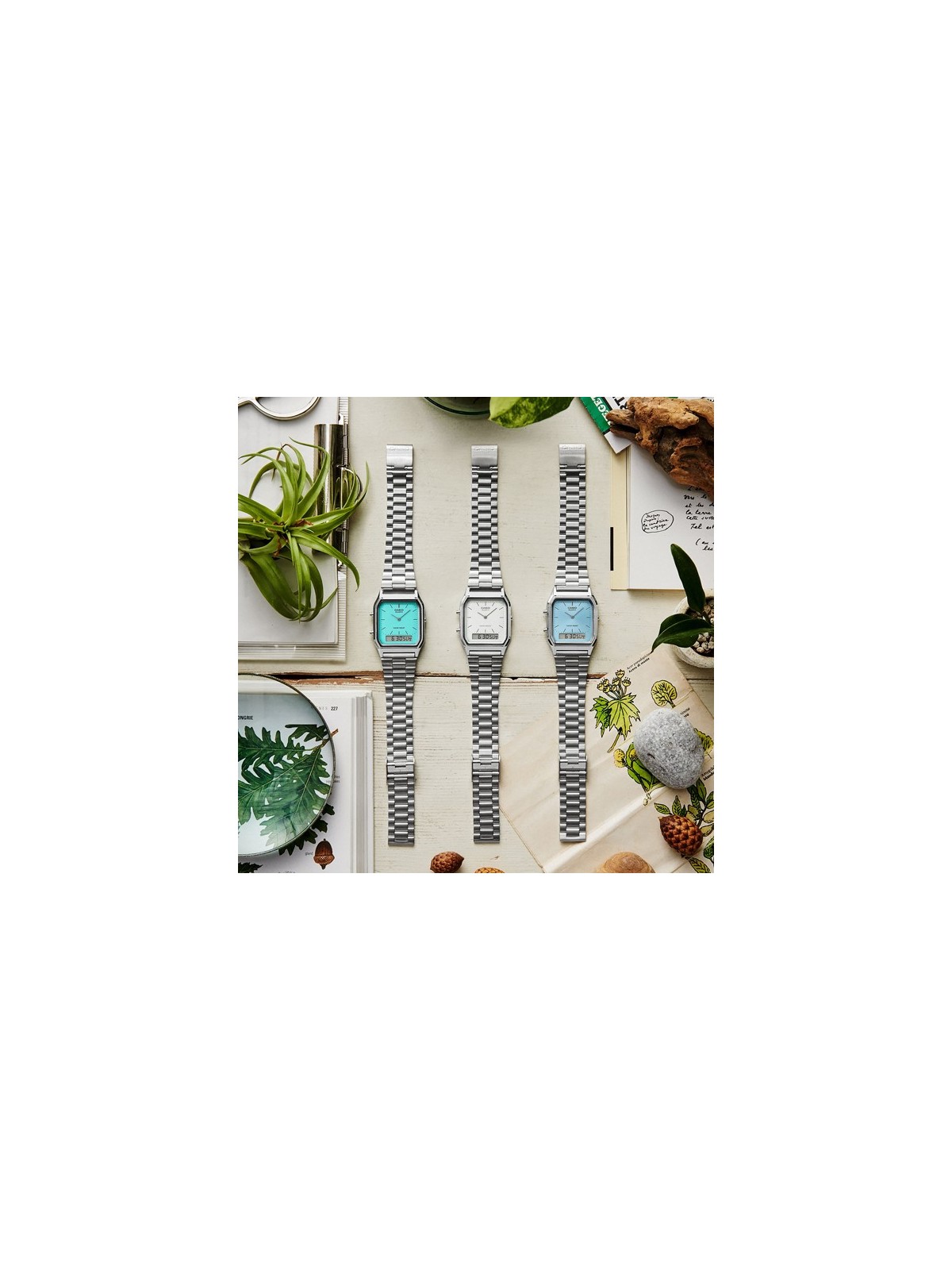 CASIO VINTAGE Edgy Light Blue Sunray Dial