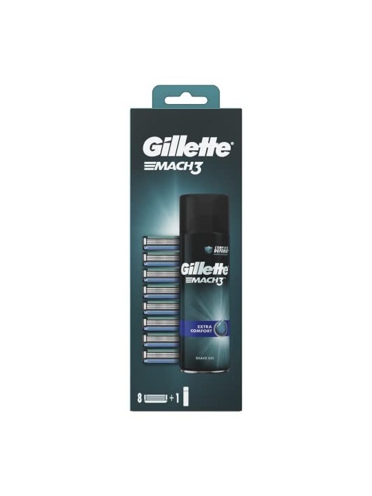 Set gel da barba Gillette Mach3 Extra Comfort 8 pezzi uomo 200ml