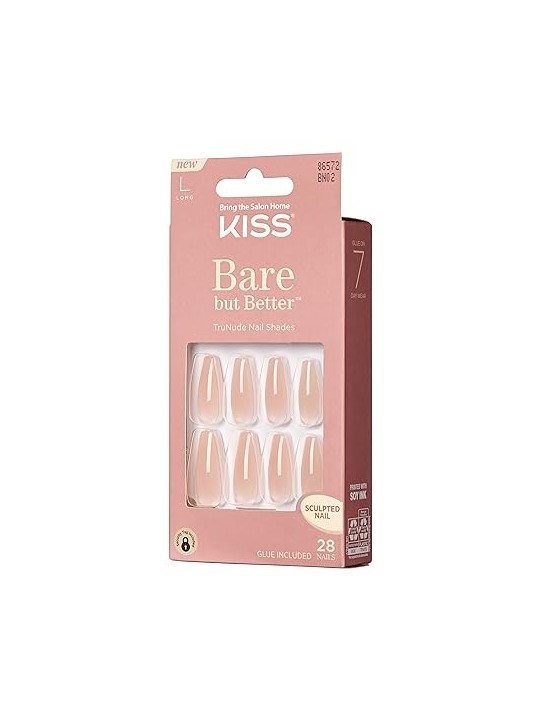 Kiss My Face Bare but Better Nails Nude Drama 28 pezzi donna