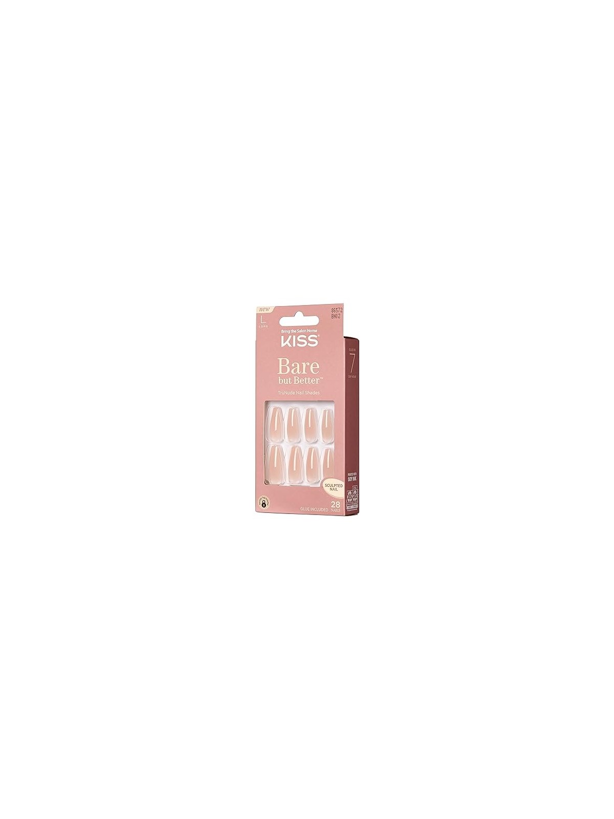 Kiss My Face Bare but Better Nails Nude Drama 28 pezzi donna