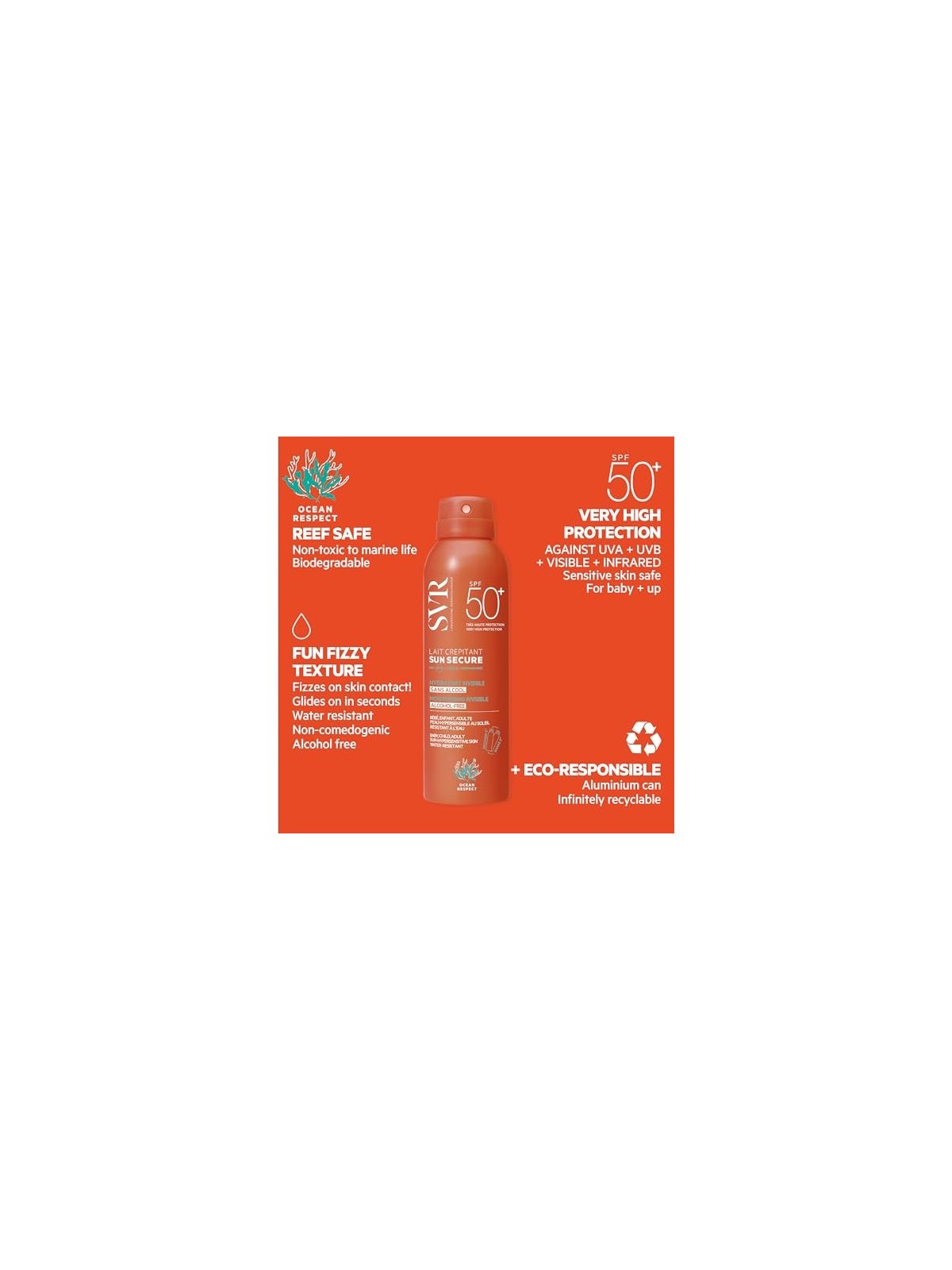 SVR Sun Secure Invisible Spray SPF50+ 200ml Alcohol-Free
