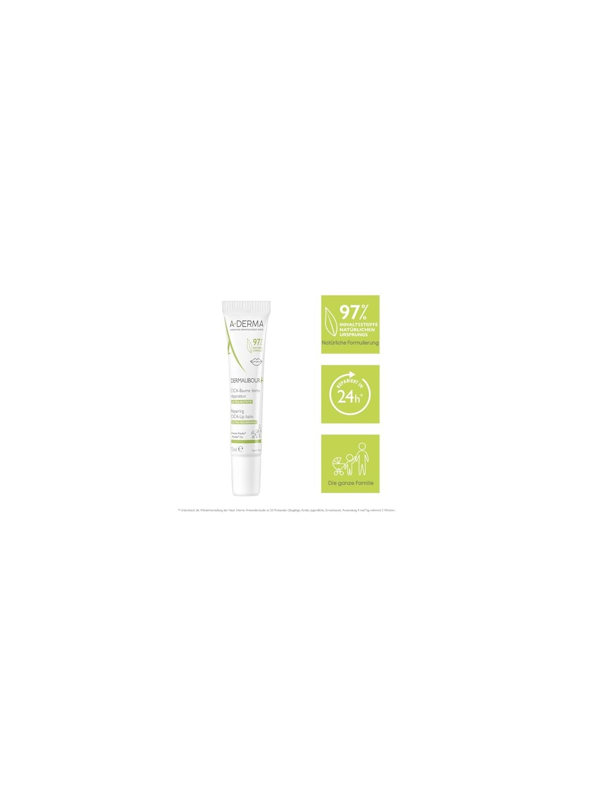 A-Derma DERMALIBOUR CICA Repairing Lip Balm 15ml unisex