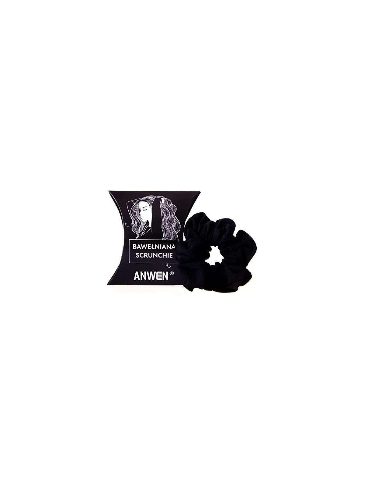 Fascia per capelli elastica in cotone nera