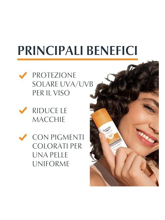 Eucerin Pigment Control CremaGel Solare Colorato SPF 50 50 ml donna Medium