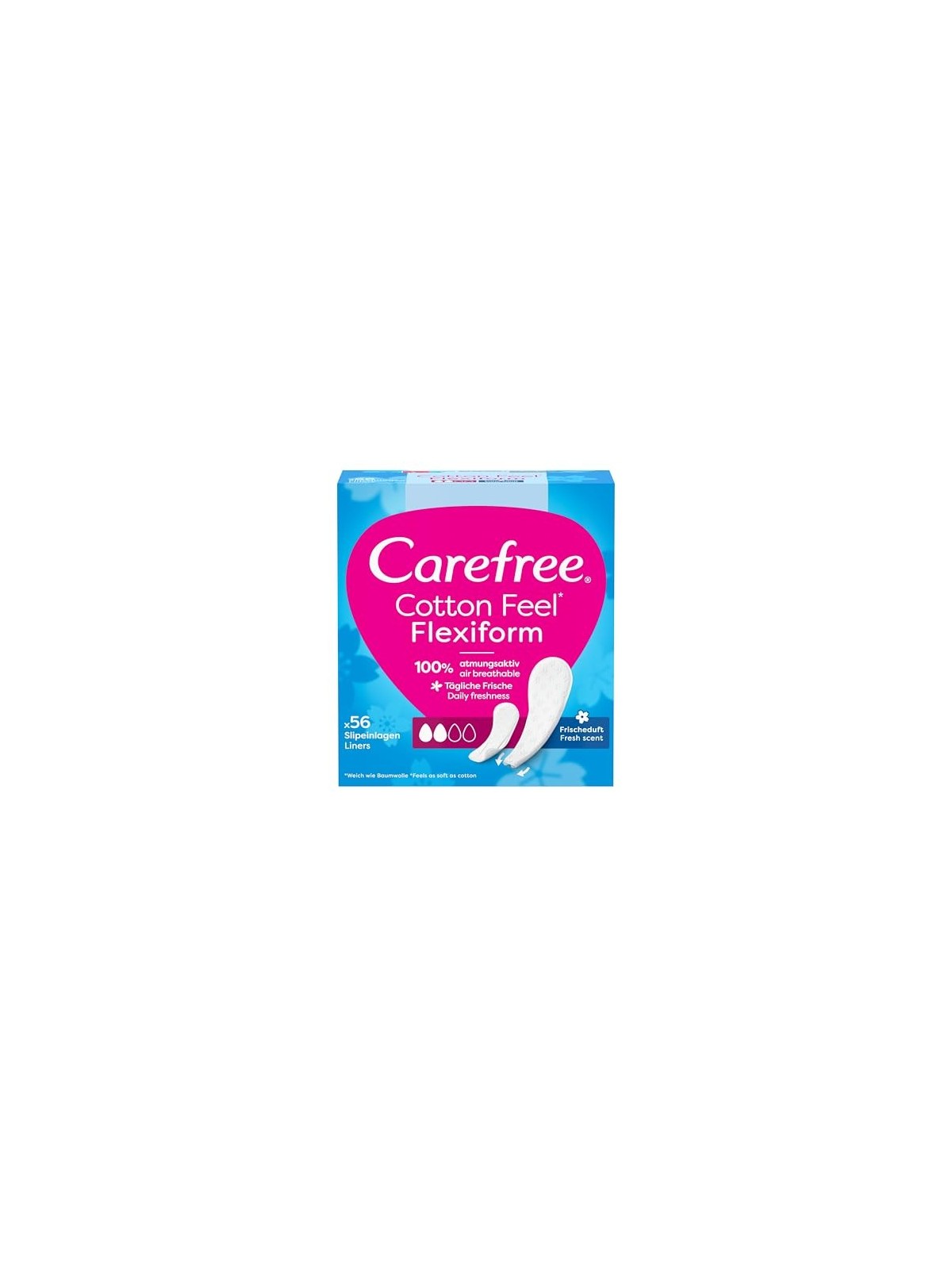 Carefree Cotton Feel Flexiform Fresh Scent Intimo dal profumo fresco adatto a biancheria intima e infradito normali donna 560ks