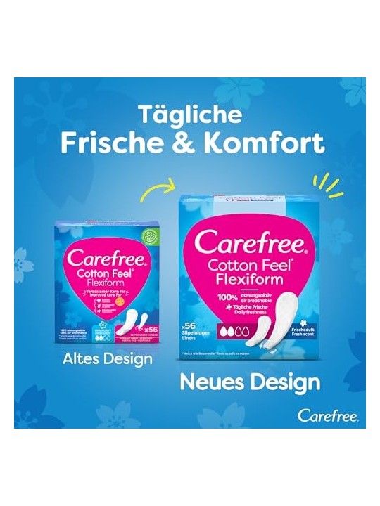 Carefree Cotton Feel Flexiform Fresh Scent Intimo dal profumo fresco adatto a biancheria intima e infradito normali donna 560ks