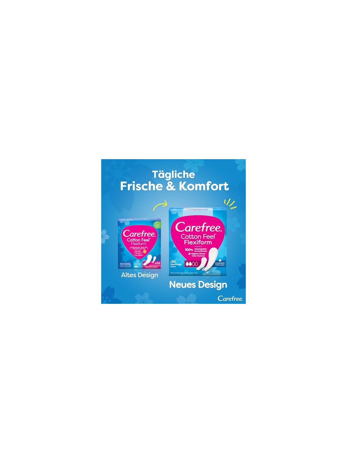 Carefree Cotton Feel Flexiform Fresh Scent Intimo dal profumo fresco adatto a biancheria intima e infradito normali donna 560ks