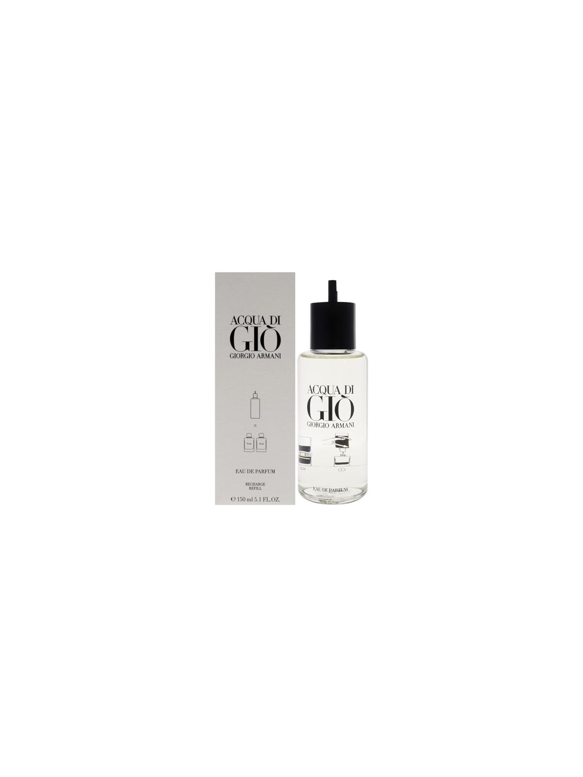 Armani Giorgio Acqua di Gio Pour Homme Eau De Parfum Refill 150ml uomo Armani Beauty www.essenzetotalstyle.com 