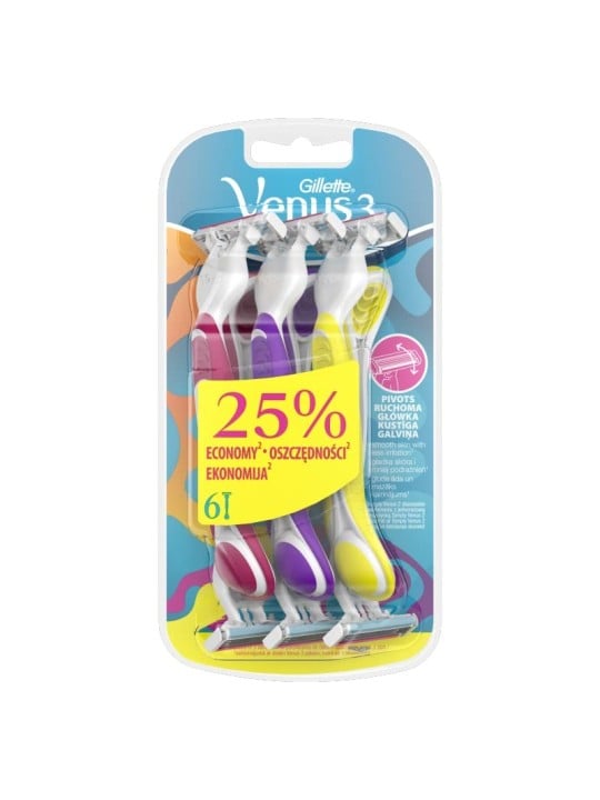 Gillette Simply Venus 3 Plus Giallo 6 pz donna