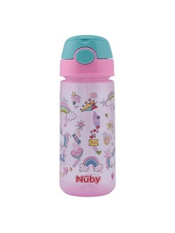 Nby MUG con bottone e cannucce morbide 3 anni rosa 540ml 1 unit unisex