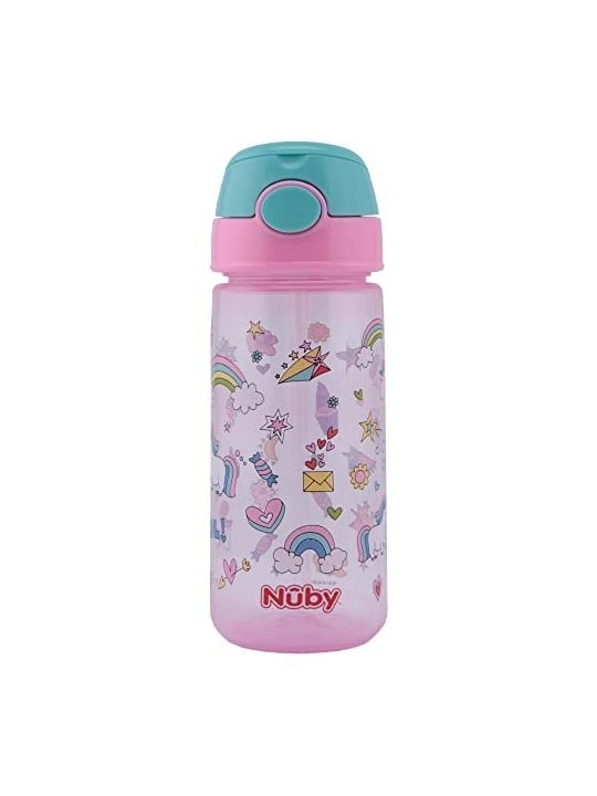 Nby MUG con bottone e cannucce morbide 3 anni rosa 540ml 1 unit unisex