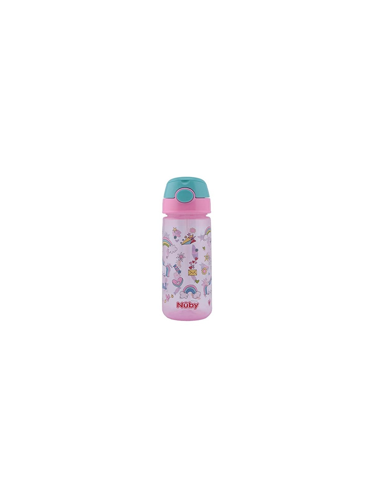 Nby MUG con bottone e cannucce morbide 3 anni rosa 540ml 1 unit unisex