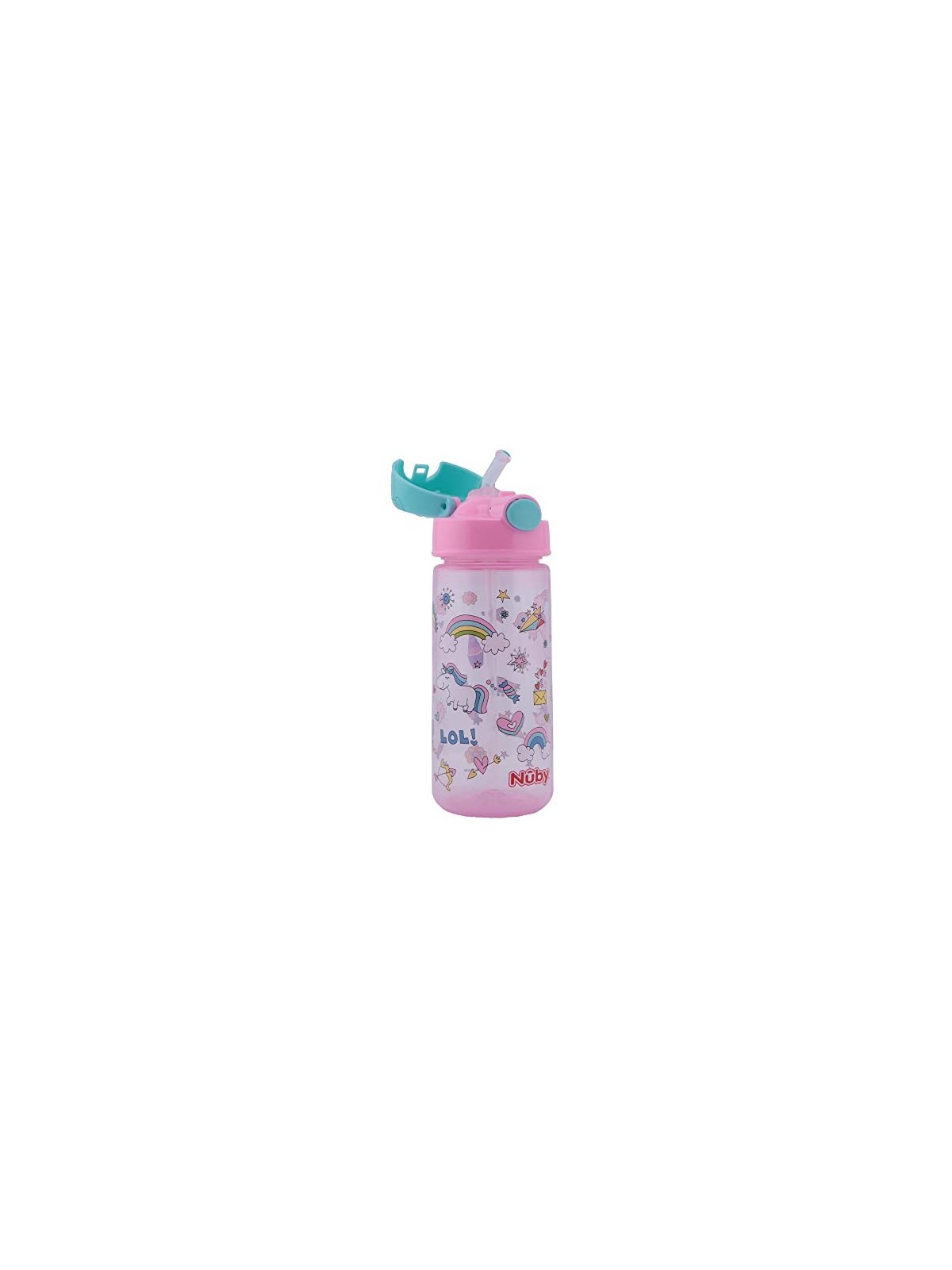 Nby MUG con bottone e cannucce morbide 3 anni rosa 540ml 1 unit unisex
