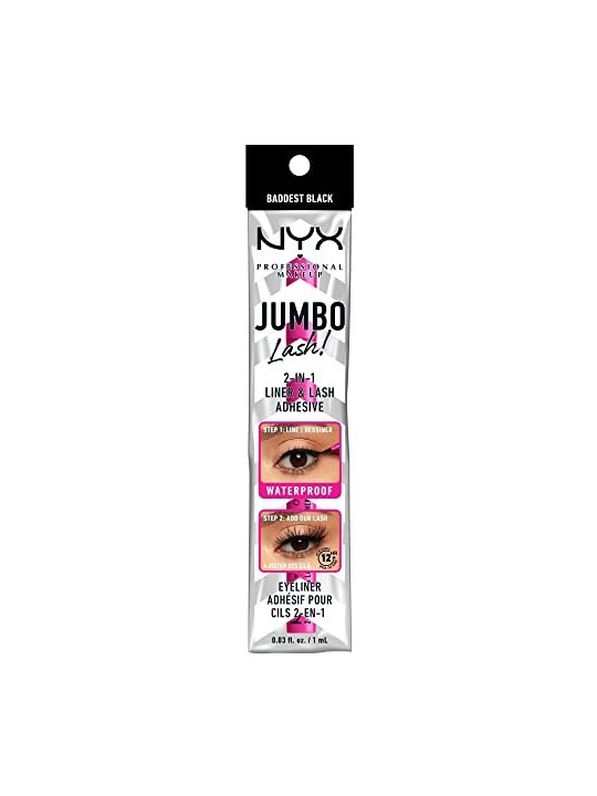 Nyx Professional Make Up JUMBO 2IN1 eyeliner e adesivo per ciglia finte nero unisex