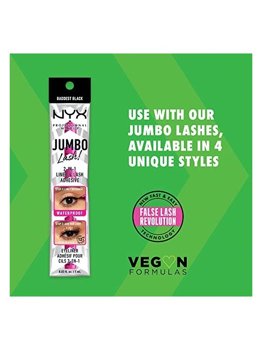 Nyx Professional Make Up JUMBO 2IN1 eyeliner e adesivo per ciglia finte nero unisex