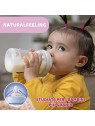 CHICCO NaturalFeeling Bottiglia di plastica 330ml con tettarella in silicone flusso veloce 6m Blu