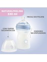 CHICCO NaturalFeeling Bottiglia di plastica 330ml con tettarella in silicone flusso veloce 6m Blu