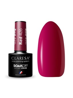 CLARESA Soak Off UVLED Vernice ibrida rossa 426 5g