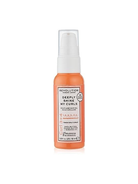 Revolution Haircare Curl 3 4 Olio per Capelli Multifunzionale per Lucidare Profondamente i Miei Ricci Olej Hydratan e Vyi