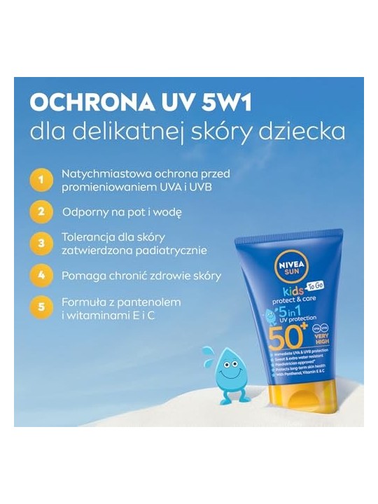 NIVEA Sun Kids Protect  Care 5in1 Skin Protection SPF50 lozione solare protettiva per bambini 50ml